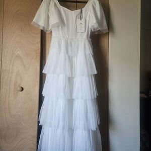 JessaKae White Layered Maxi Dress